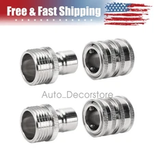 3/4 Inch GHT Garden Water Hose Connector Stainless Steel Quick Connect Fitting