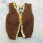 Vintage Barbie Doll Sorority Meeting Brown Knit Vest Cardigan #937 Mattel