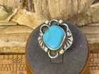 Vintage Southwestern Sterling Silver Turquoise Ring size 7--1136.26