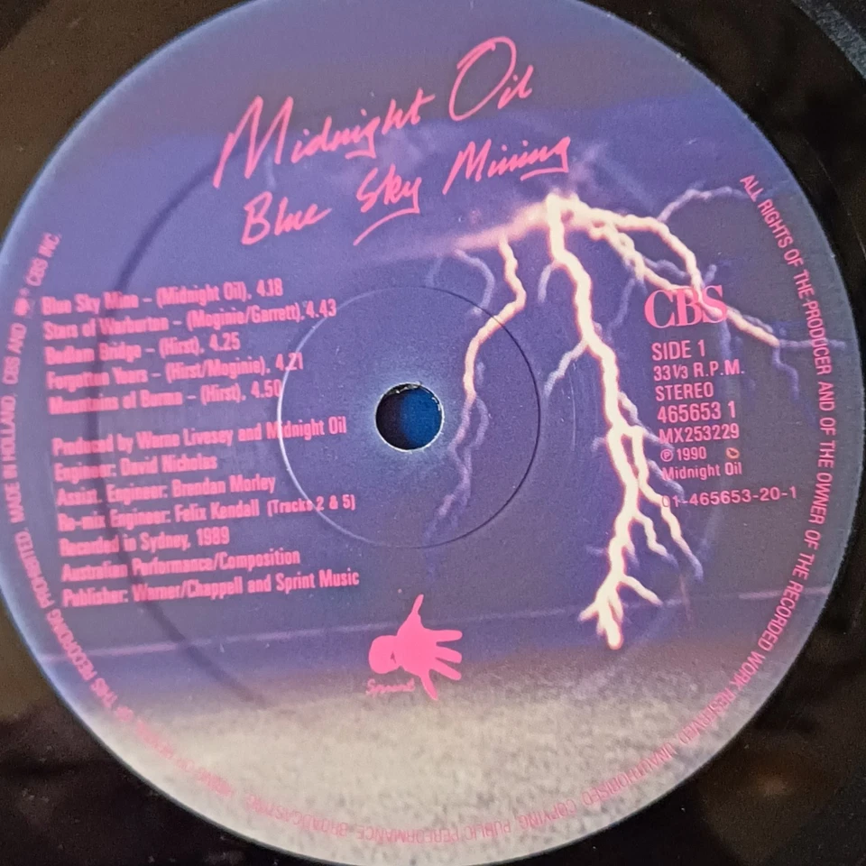 Midnight Oil "Blue Sky Mining", Vinyl LP 33t, 1990 - Photo 4/4