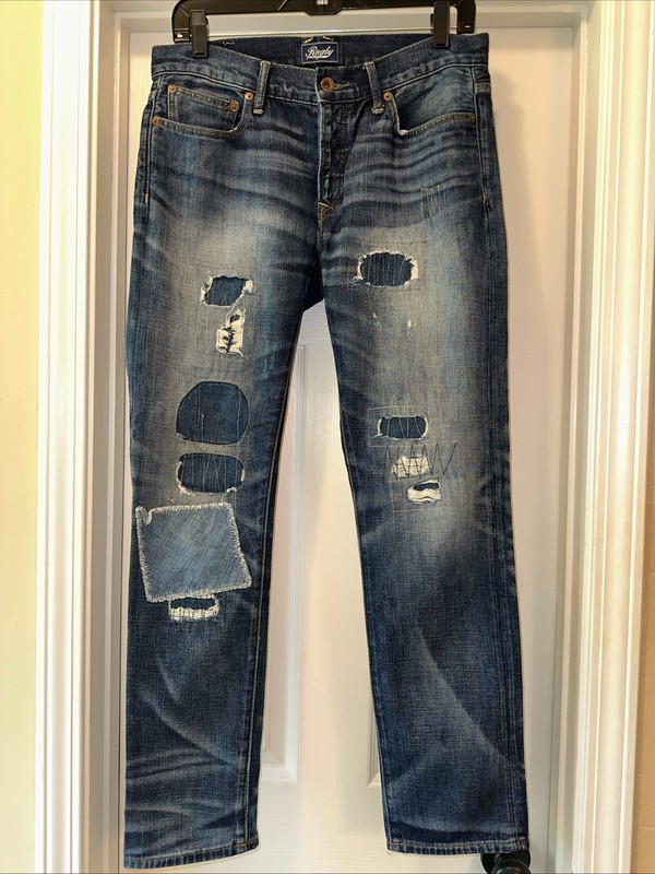 Polo Ralph Lauren Rugby Indigo  Astor Slim Boyfriend Patchwork Jeans -Sz 28