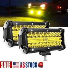2PCS 6.5" Amber LED Light Bars for Trucks, Jeeps, SUVs, Off-Road Yellow Light