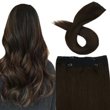 Sunny Hair FISHLINE 14" Deep Brown Near Black Wire Human Hair Extensions FP 2