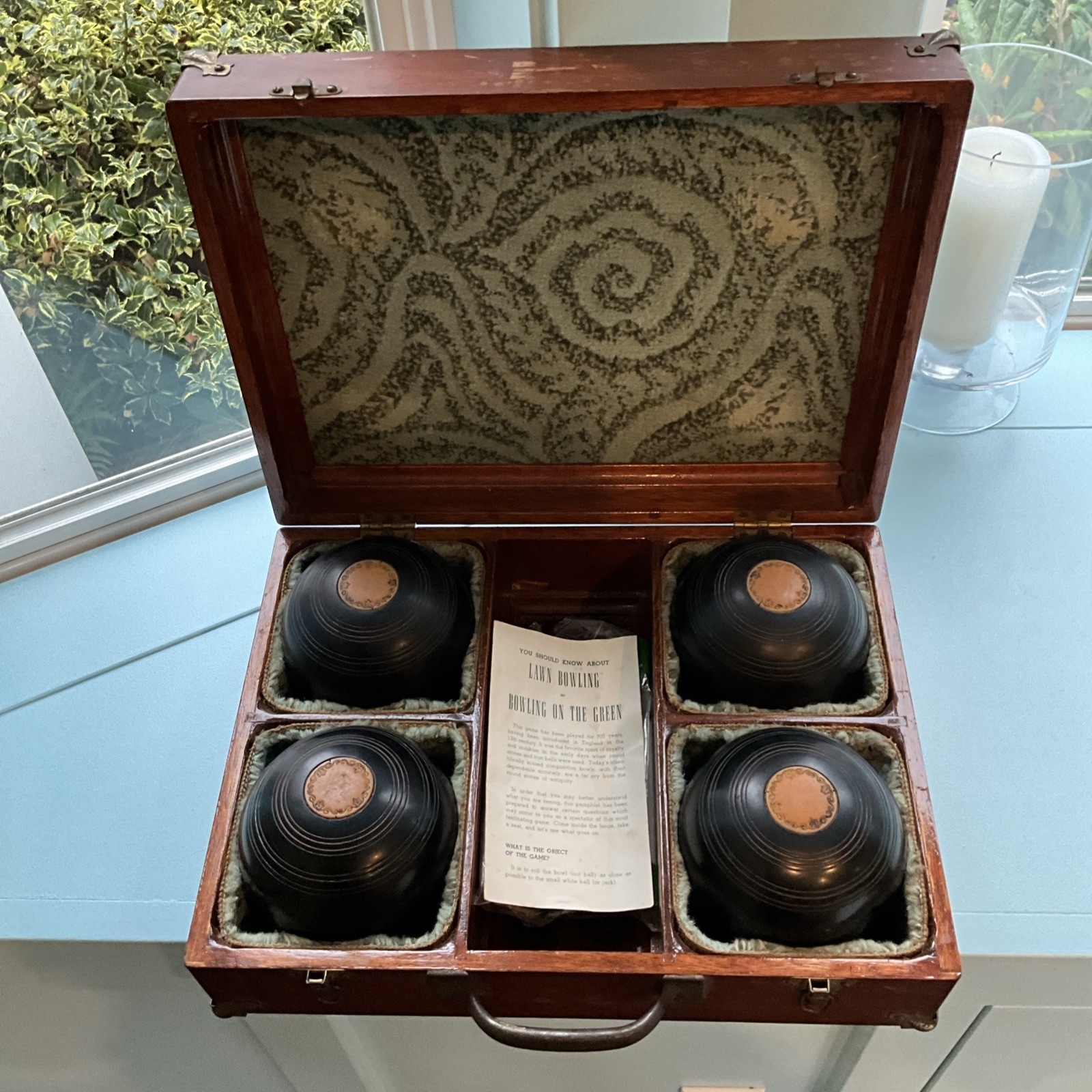 Vintage Townsend & Clark Champion Lawn Bowling Balls, 4pc Se