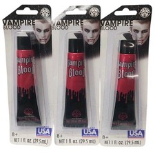 Rubies Fake Vampire Theatrical Blood Makeup Non-Toxic 1 Oz Unopened Lot Of 3 Pks