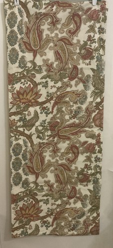 POTTERY BARN Multicolor Paisley Floral Green Rust Beige Table Runner 18”x90”