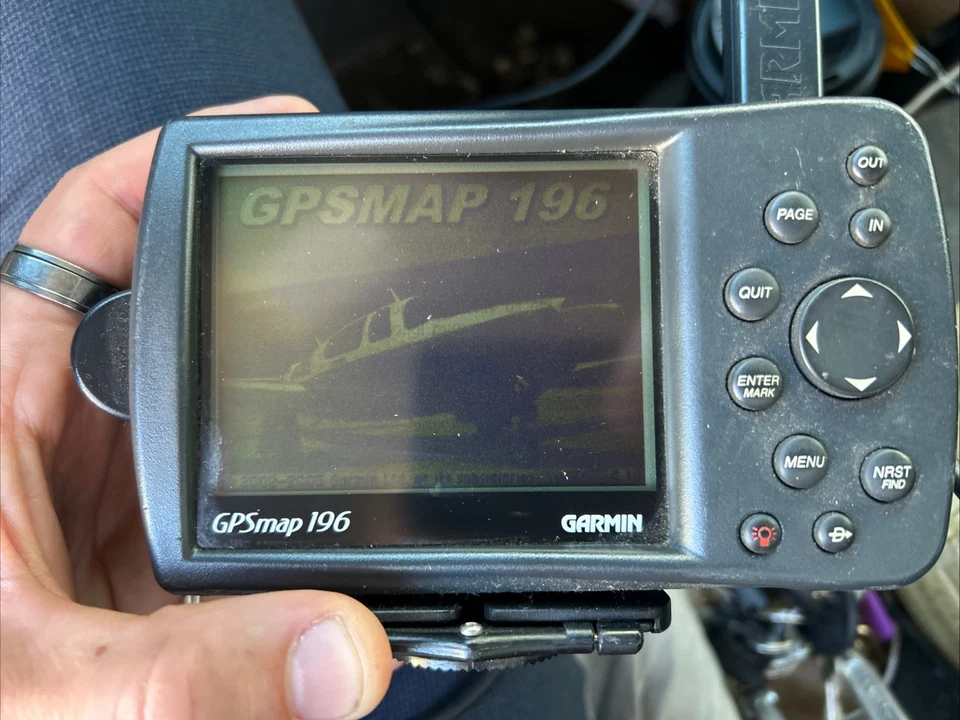 Garmin GPSMAP 196 Aviation Aeronautical GPS Navigation W Mount & Cord Bundle - Image 3 of 4