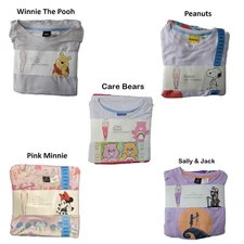 Licensed Ladies Short Sleeve Top with Pant Drawstring Comfortable Pajama Set