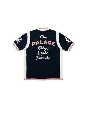 Palace SS26 Evisu Designer Cycle Knit S/S Top Navy Blue Size Small 