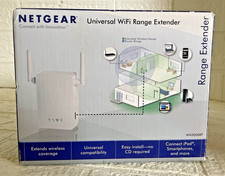NETGEAR UNIVERSAL WIFI RANGE EXTENDER MODEL WN3000RP V1H2 in box w/ paperwork