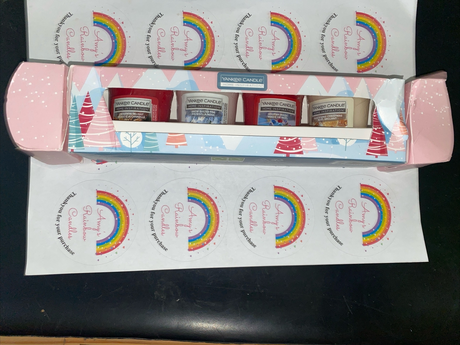 Yankee Candle 4 x Votive Candles Cracker Scented Candles Gift Set NEW