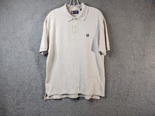 Chaps Men Polo Shirt Large Short Sleeve Beige Casual Golf Rugby Preppy Mens L