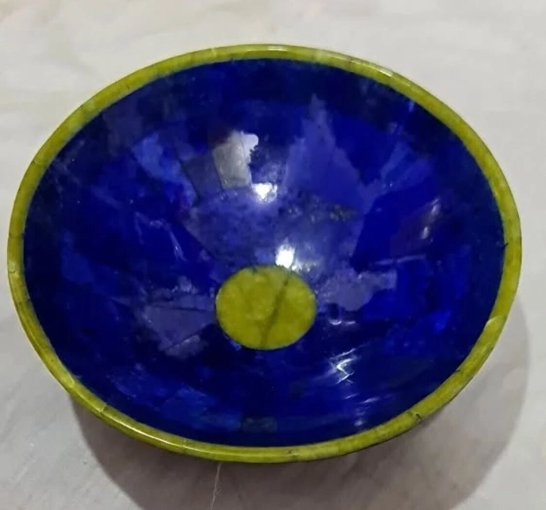 Lapis Lazuli And Serpentine Jade Mix Bowl Top Quality Natural Stone 4inch