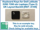 Tastatur Ersatztasten für Dell Latitude 5280 7280 etc UK Hintergrundbeleuchtung (Typ 2)
