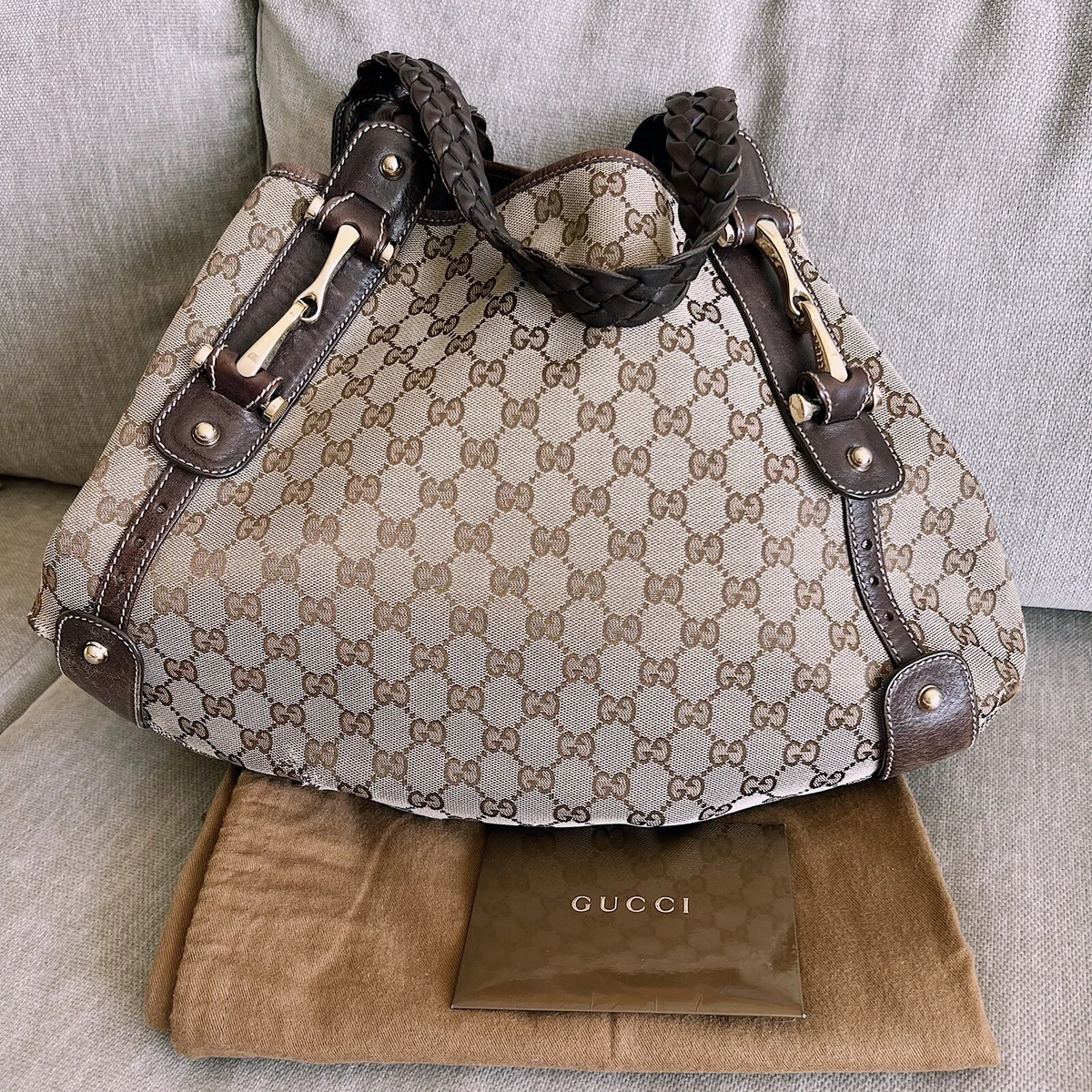 GUCCI (Vintage) - GG Large Horsebit Hobo bag w/ Original Dust bag