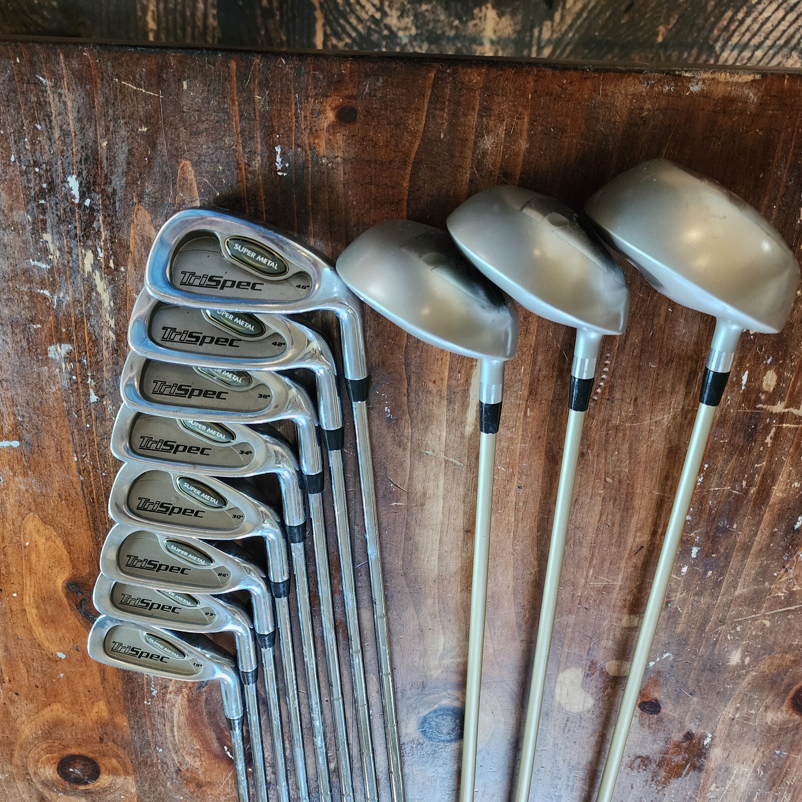 Golf Club Starter Set Mens Right Hand TriSpec Driver Fairway Irons
