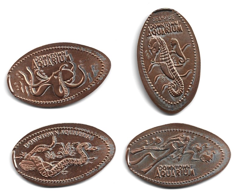 4 Elongated pennies (cents) DOWNTOWN AQUARIUM Denver CO m#3