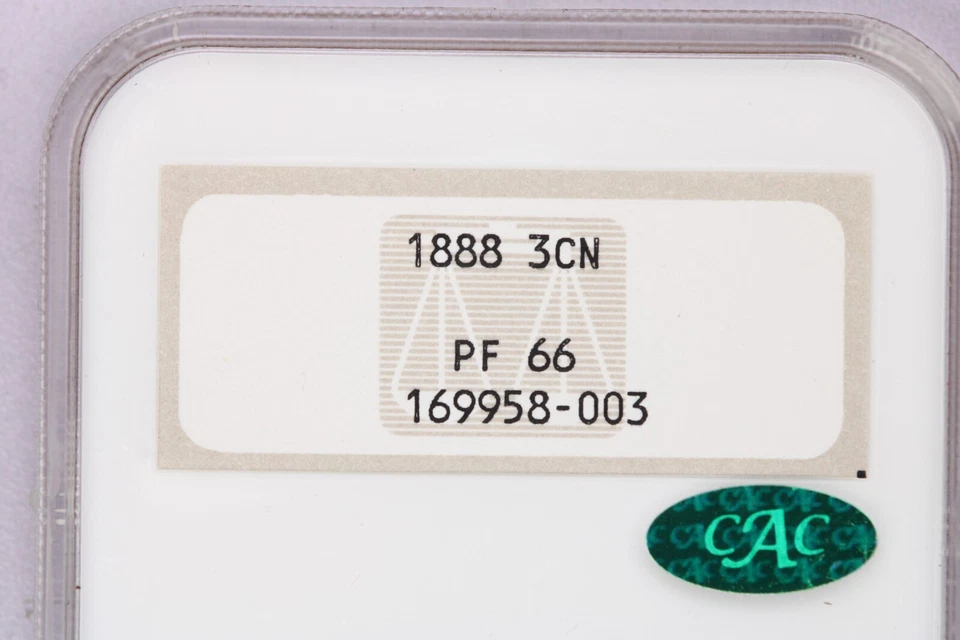 1888 Three Cent Nickel 3cn NGC PF66 PR66 CAC Old No Line holder - Image 3 of 3