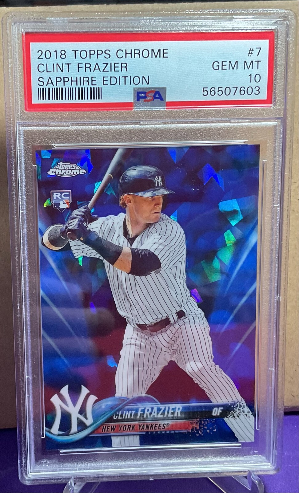 2018 Topps Chrome Sapphire #7 Clint Frazier Rookie RC PSA 10 Gem Mint Yankees