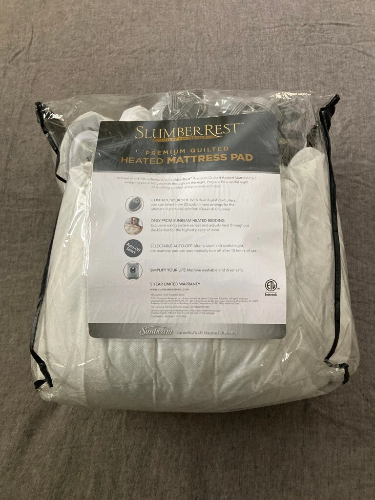SUNBEAM SLUMBER REST PREMIUM HEATED MATTRESS PAD - CAL KING 35% COTTON 65%  POLY | eBay