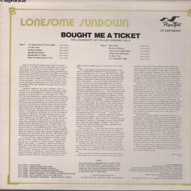 洋楽 Lonesome Sundown Bought Me A Ticket Lonesome Sundown - Bought Me A Ticket - YouTube