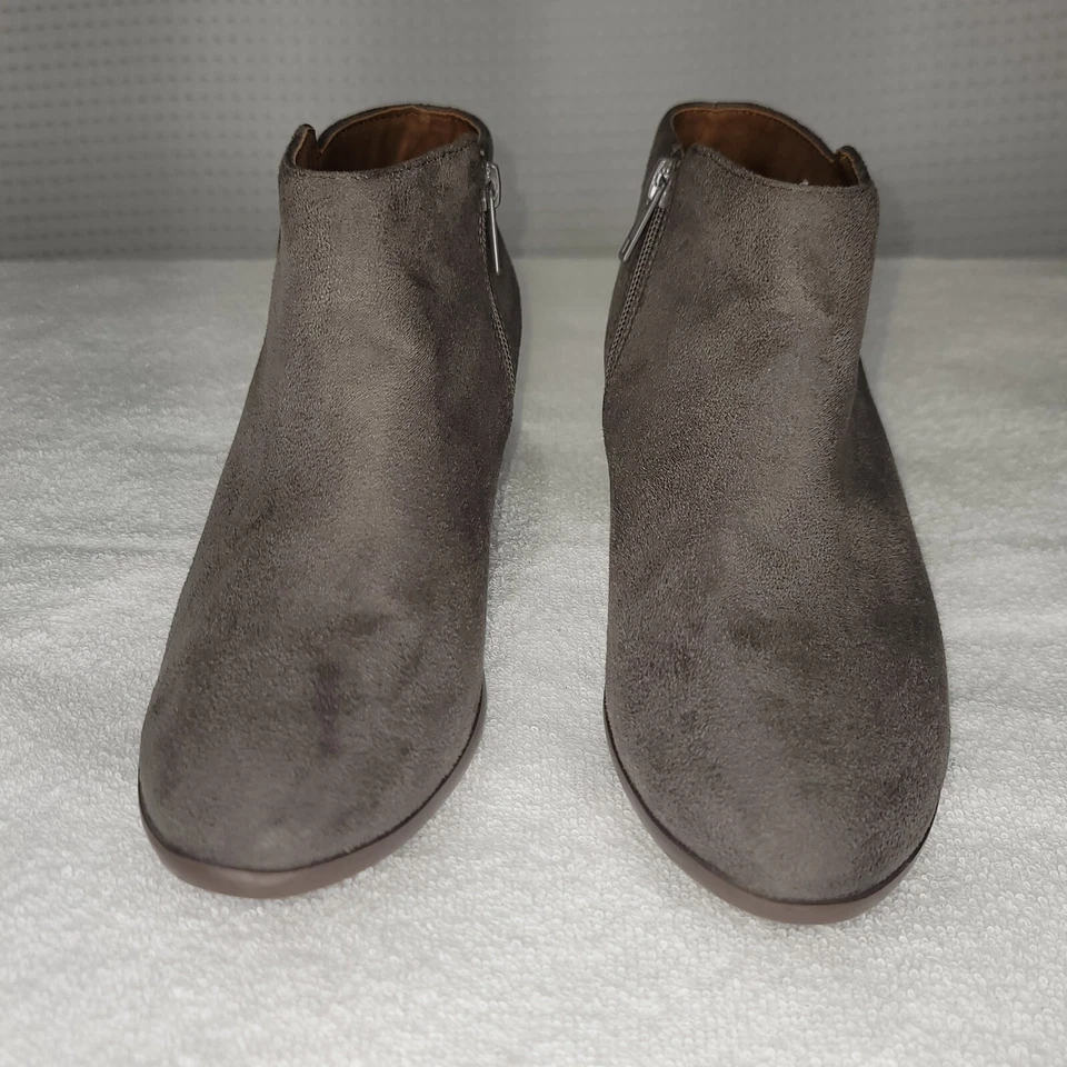 Botas al tobillo SODA Chelsea imitación gamuza cuero para mujer talla 7 marrón cremallera tacón Foto 2 de 4