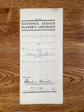 1944 CUBS: NL Contract SIGNED: Heinz Becker, D.1991 (w/ Ford Frick HOF)