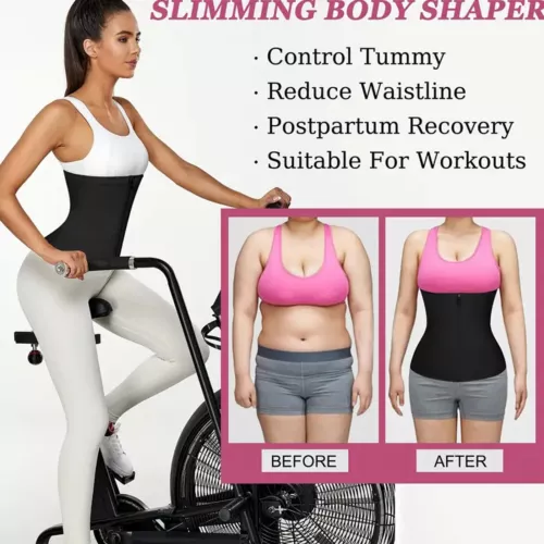 Taillentrainer Damen Korsett Sauna Schweiß Abnehmen Body Shaper Gürtel Haken&Augen - Bild 5 von 21