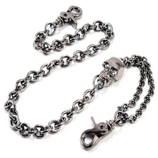 Skull Simple Strong Biker Trucker Key Jean Wallet Chain 24.5" Black SYC135BLK