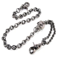 Skull Simple Strong Biker Trucker Key Jean Wallet Chain (24.5") Black SYC135BLK