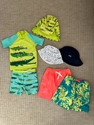 7 Next 1,5 2 Jahre Sommer Paket Sunsafe Sun Safe Badeanzug Alligator Hut Shorts