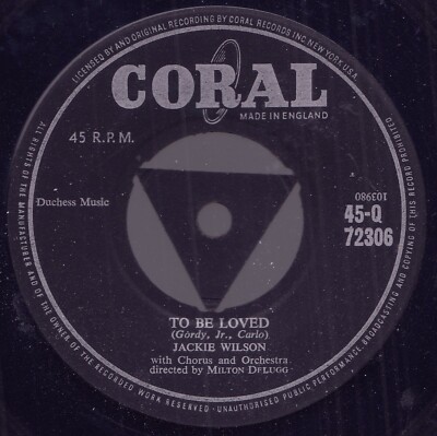 JACKIE WILSON: To Be Loved / Come Back To Me (´58 / rare orig. U.K. CORAL 7'')