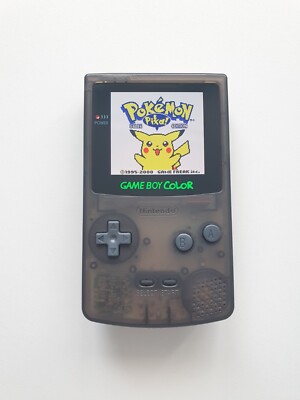 Gameboy Color Amoled Oled Clear Black Schwarz | XL MOD Display | USB-C 1500 mAh