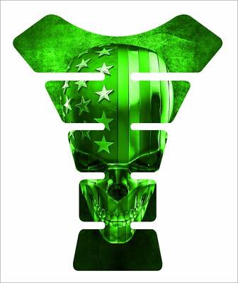 Pack De 2 Emblèmes 3D Métal Drapeau Américain & Crâne - Bronze Métallique - Pour Moto, Voiture, Camion