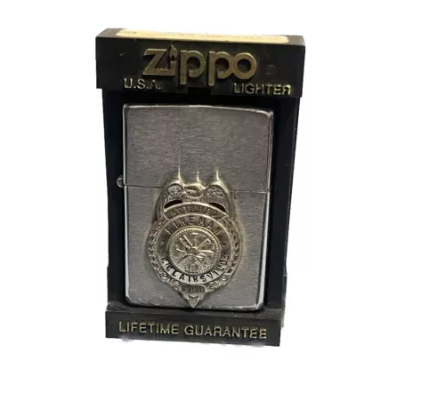 1974 Vintage Retired Fireman Zippo Lighter and case