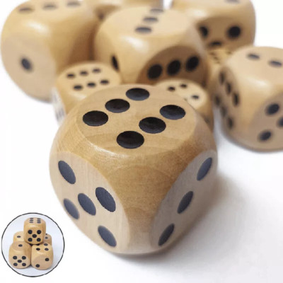 Large 18mm 20mm 25mm 30mm Wooden Dice Six Sided Spot Dice D6 RPG for Board Games