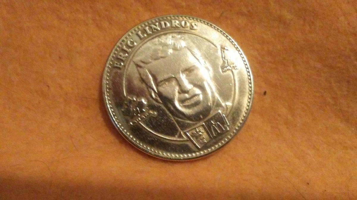 1998 MCDONALDS 2 side OLYMPIC MEDALLION GOLD COIN ERIC LINDROS JOE