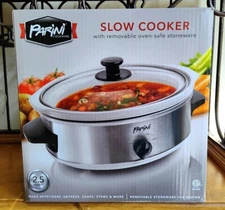 Parini 2.5 qt. Slow Cooker/Casserole Cooker - Oven Safe Removable Stoneware NIB!
