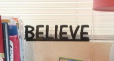 Believe Sign Shelf Sitter Desktop Window Sill Decor Wall Hanging Word Art