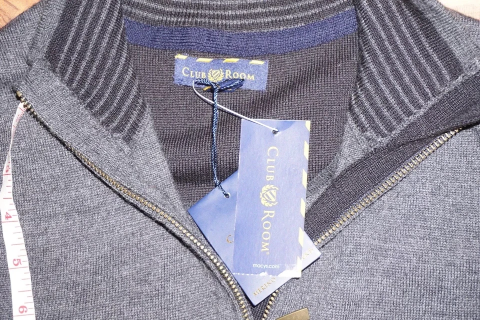 club room Large Sweater New With Tags Charcoal Grey. Men’s Sweaters. Merino Wool - Image 2 of 4