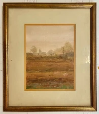 Original William R O'Donovan Impressionist Gouache From Walkley Hill Haddam CT