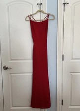 Windsor Women’s Bodycon Red Dress, Open Back, Spaghetti Strap, Size Small