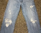 LEVIS Premium 501 Button Fly High Rise Faded Distressed Denim Blue Jeans 27x25 — photo 2