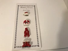 Set Of 4 Christmas Santa Button Covers Vintage But New On Button Card