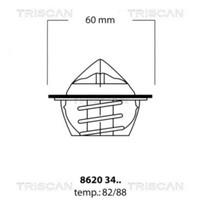 Triscan Thermostat KüHlmittel 88°C FüR Skoda Favorit Felicia I Kombi 8620 3488