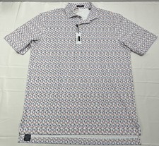 NWT TURTLESON MENS SULLY PERFORMANCE GOLF POLO SHIRT POPSICLE PRINT SIZE LARGE