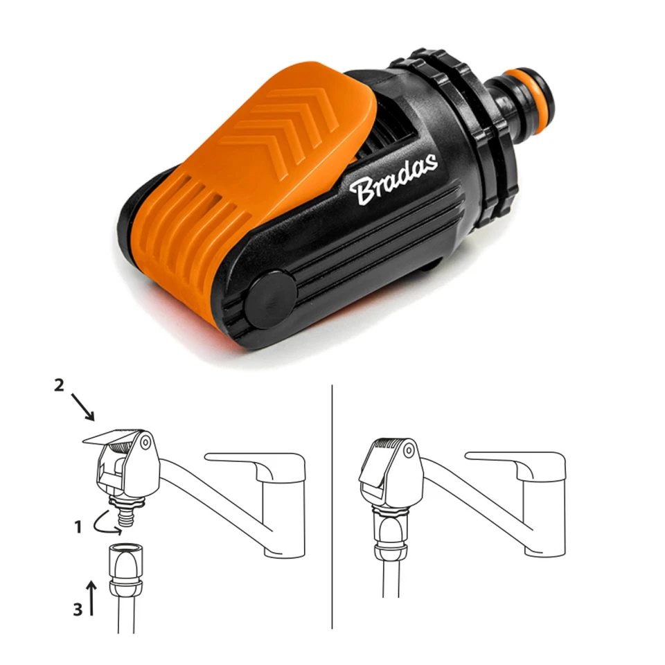 BRADAS Hahnadapter Armatur Hahnanschluss Schlauchanschluss Adapter ohne Gewinde