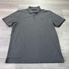 Travis Mathew Polo Shirt Mens XL Gray Geometric Golf Performance Pima Cotton