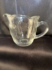 Vintage Anchor Hocking "Savannah” Clear Glass Creamer - Rose Print