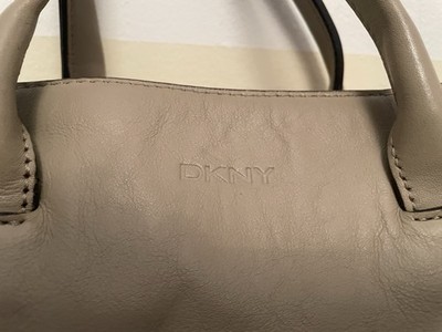 DKNY Handtasche Leder Beige/Taupe Crossbody Tasche